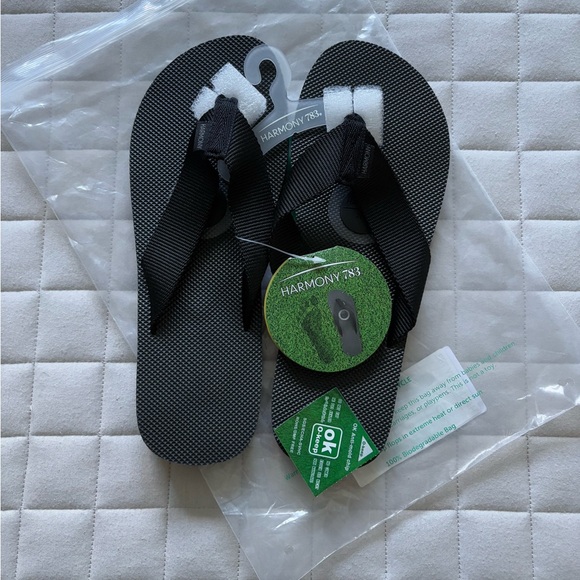 Harmony 783 Black Grounding Flip-Flops for Men - Picture 1 of 3